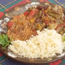 Zöldséges-fehérboros karaj