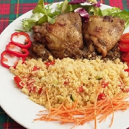 Kapris csirkecomb zöldséges kuszkusszal