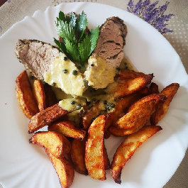 Sertésszűz zöldborsmártással