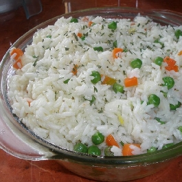 Zöldséges párolt rizs