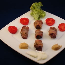 Göngyölt, fűszeres csirkemáj