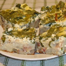 Medvehagymás-gombás túróslepény