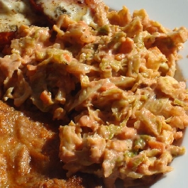 Paradicsomos-tejszínes kelkáposzta